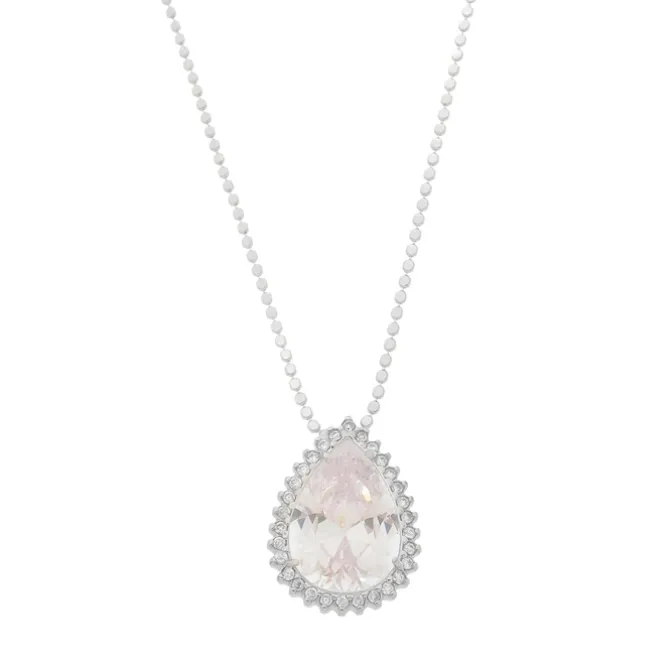 Colar Maria Fernanda Gota Zircônia Cristal Folheado em Ródio Branco