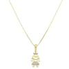 Colar Mãe de Menina Princesa Zircônias Cristal Folheado a Ouro 18k