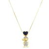 Colar Menino Zircônias Safira e Cristal Folheado a Ouro 18k