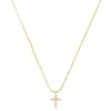 Colar Mini Cruz Zircônias Folheado a Ouro 18k