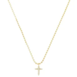 Colar Mini Cruz Zircônias Folheado a Ouro 18k