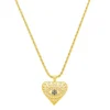 Colar Olho Grego Coração Zircônias Safira Amara Folheado a Ouro 18k