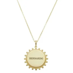 Colar Personalizado Nome Medalha Vintage Folheado a Ouro 18k