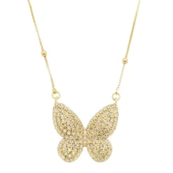 Colar Piuka Cecil Borboleta Zircônias Folheado a Ouro 18k