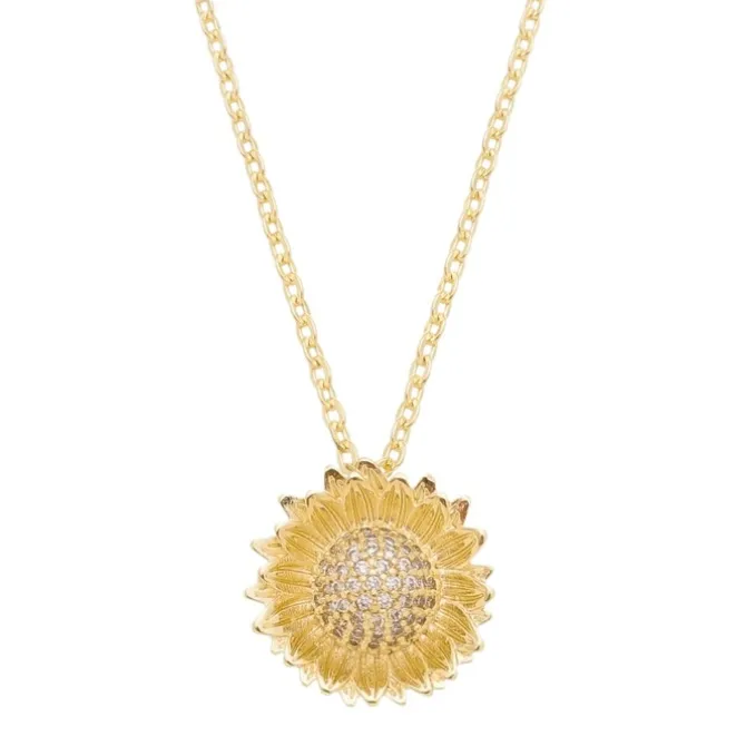 Colar Piuka Sunshine Girassol Zircônias Folheado a Ouro 18k