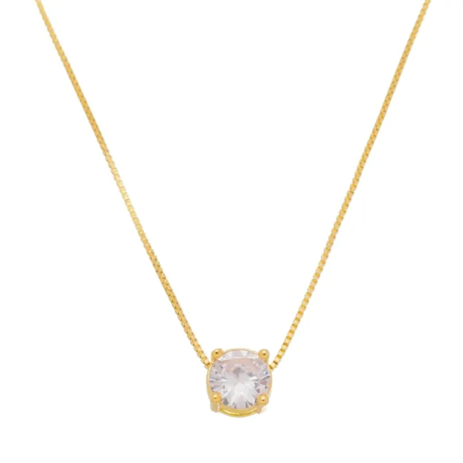 Colar Ponto de Luz Lavínia Zircônia Folheado a Ouro 18k