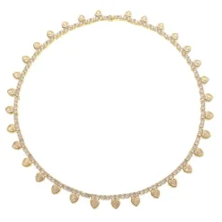Colar Riviera Elisa Coração Zircônia Folheado a Ouro 18k