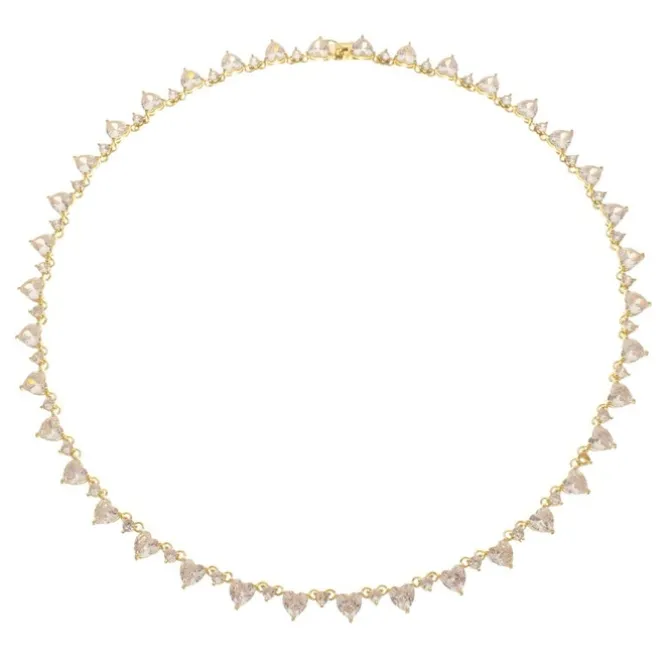 Colar Riviera Helena Coração Zircônias Folheado a Ouro 18k