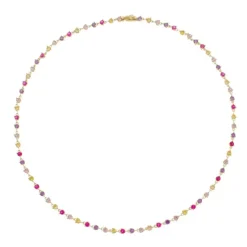 Colar Riviera Hillary Zircônias Coloridas Folheado a Ouro 18k