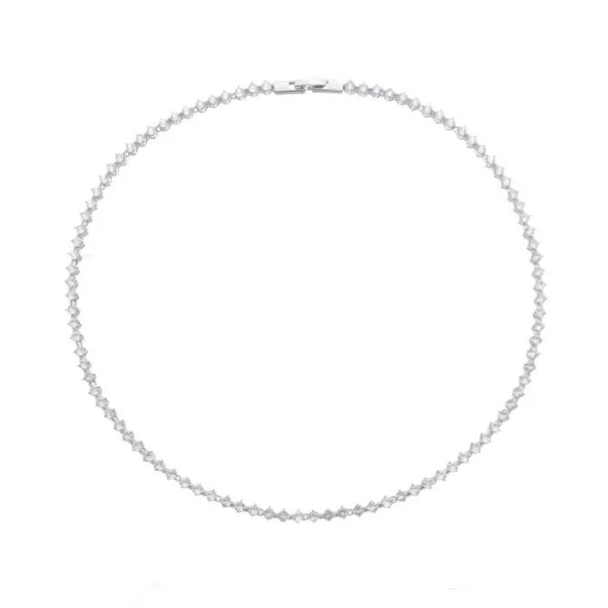Colar Riviera Taylor Zircônias Folheado em Ródio Branco