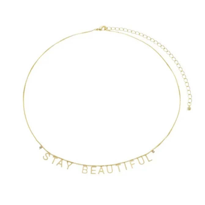 Colar Stay Beautiful Zircônia Folheado a Ouro 18k