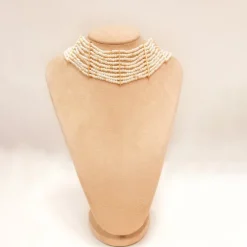 Gargantilha Louise 9 Fileiras de Pérolas Folheado a Ouro 18k