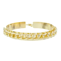 Gargantilha Pietra Metal Elos Folheada a Ouro 18k