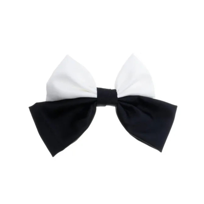 Laço de Cabelo Carol Crepe Acetinado Preto e Branco