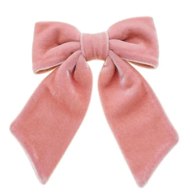 Laço de Cabelo Nat Veludo Alemão Rose