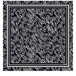Lenço de Seda Thais Preto e Branco