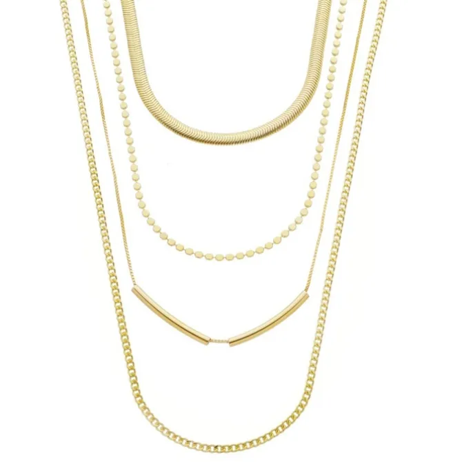 Mix de Colares Cecilia Folheado a Ouro 18k
