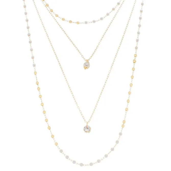 Mix de Colares Lala Pérolas Zircônias Folheado a Ouro 18k