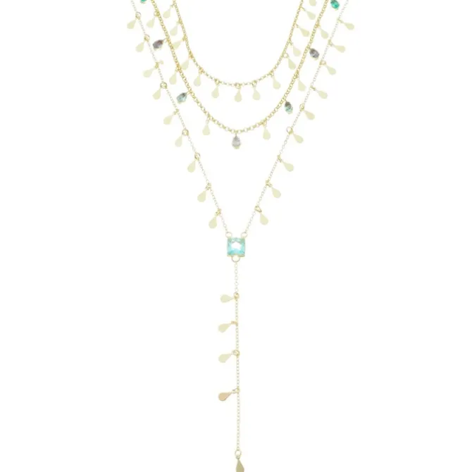 Mix de Colares Larissa Gotinhas Zircônia Acqua Folheado a Ouro 18k