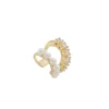 Piercing de Encaixe Duplo Juliana Pérolas Zircônias Folheado a Ouro 18k