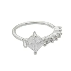 Piercing de Furo Argola Torção 8mm Cora Zircônias Prata