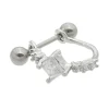 Piercing de Furo Piuka Argola 8mm com Haste Mabelli Zircônias Prata