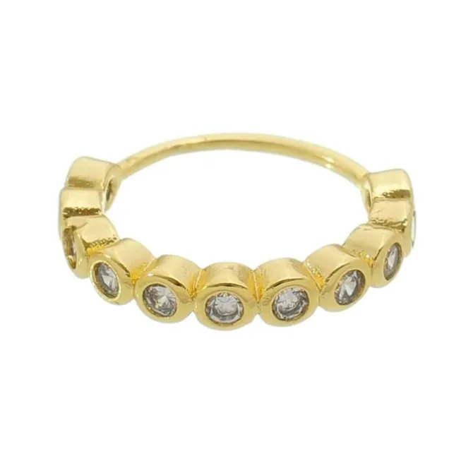 Piercing de Furo Piuka Argola Torção 10mm Nani Pontos de Luz Zircônias Dourado