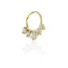 Piercing de Furo Piuka Argola Torção 8mm Lindy Coroa Zircônias Dourado