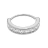 Piercing de Furo Piuka Argola Torção 8mm Yohana Zircônias Prata