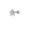 Piercing de Furo Piuka Mini Estrela Haste 6mm Zircônia Prata