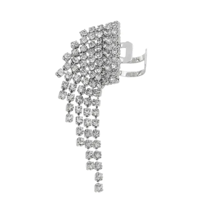 Piercing Piuka Niara Franja Strass Folheado em Ródio Branco