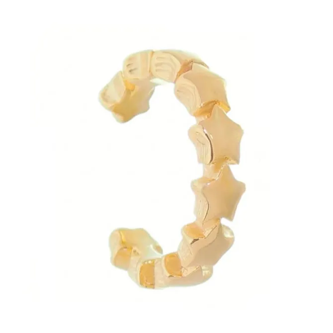 Piercing Piuka Pressão Lili Elos Estrelas Folheado Ouro 18k