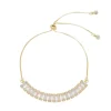 Pulseira Ajustável Folheada a Ouro 18k Taylor Média Zircônia Baguete Cristal