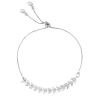 Pulseira Ajustável Folheada em Ródio Branco Kendal Folhinhas