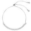 Pulseira Ajustável Folheada em Ródio Branco Riviera Chiara Zircônia Pequena Cristal