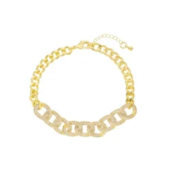 Pulseira de Elos Alana Zircônias Folheada a Ouro 18k