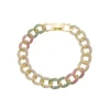 Pulseira de Elos Holly Zircônias Coloridas Folheada a Ouro 18k
