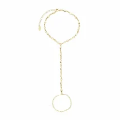 Pulseira de Mão Alana Zircônias Folheada a Ouro 18k