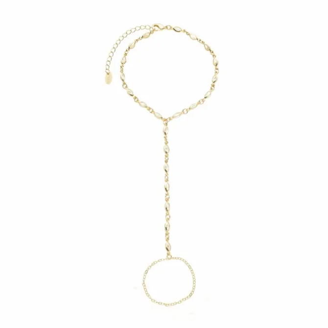 Pulseira de Mão Alana Zircônias Folheada a Ouro 18k