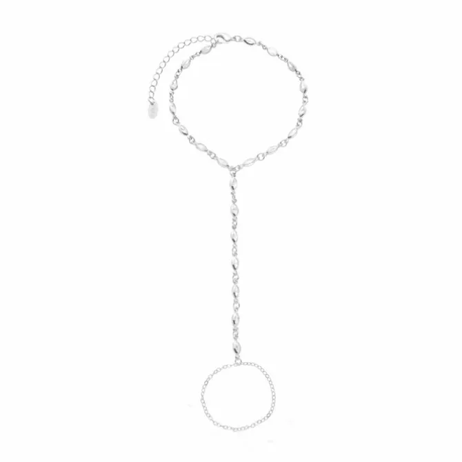 Pulseira de Mão Alana Zircônias Folheada em Ródio Branco