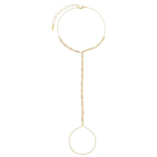 Pulseira de Mão Mayte Zircônias Folheada a Ouro 18k