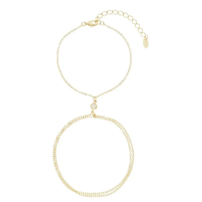 Pulseira de Mão Samira Ponto de Luz Folheada a Ouro 18k
