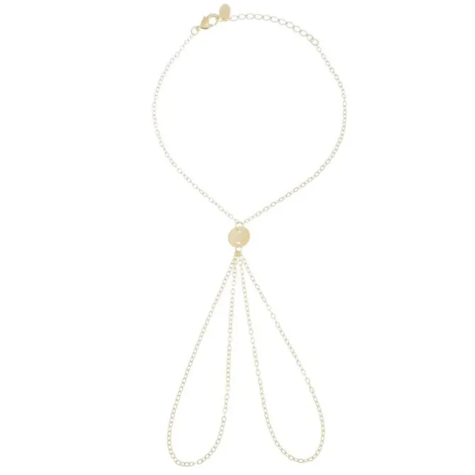 Pulseira de Mão Soraia Mini Medalhas Folheada a Ouro 18k