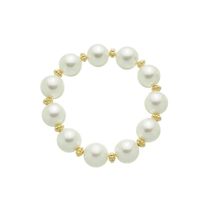 Pulseira de Pérolas Grande Beatrice Metal Folheado a Ouro 18k