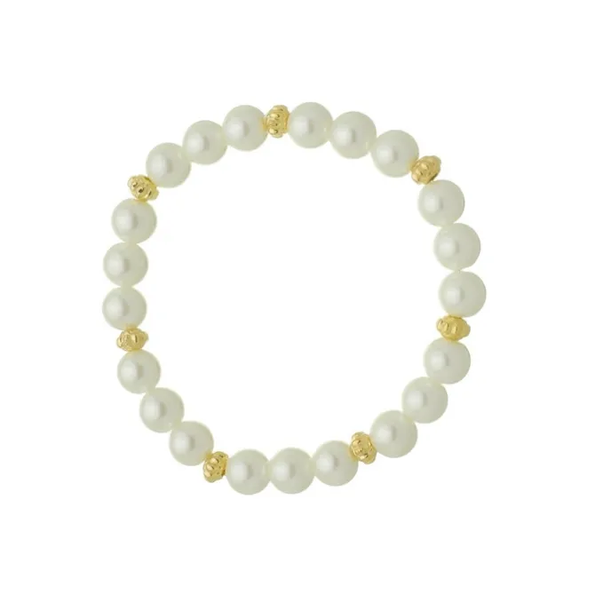 Pulseira de Pérolas Victória Metal Folheada a Ouro 18k
