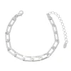 Pulseira Feminina Elos Folheada em Ródio Branco Natália