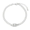 Pulseira Feminina Elos Grumet Zircônias Folheada em Ródio Branco Letizia