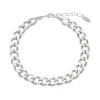 Pulseira Feminina Raiza Elos Grumet Folheada em Ródio Branco