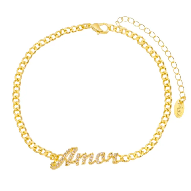 Pulseira Folheada a Ouro 18k Amor