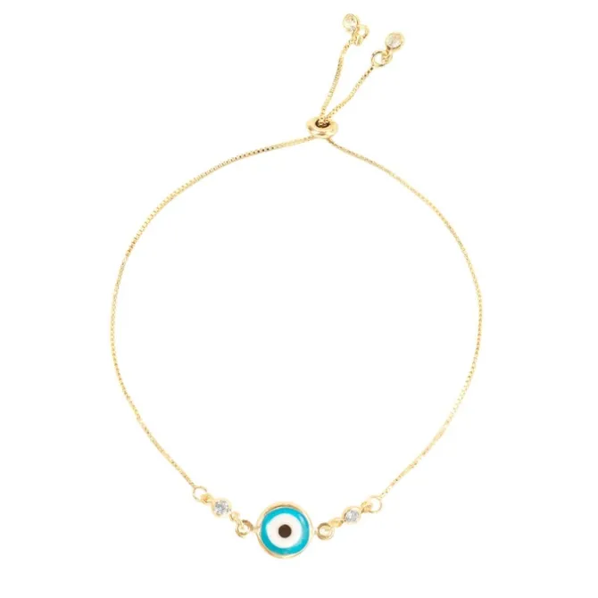 Pulseira Folheada a Ouro 18k Ajuste Olho Grego Avana